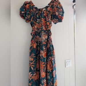 Floral Puff Sleeve Maxi Dress